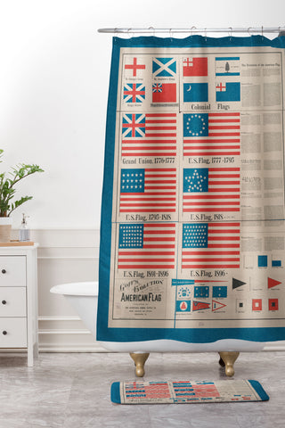 DENY Designs Goff s Evolution of the American Flag Shower Curtain And Mat
