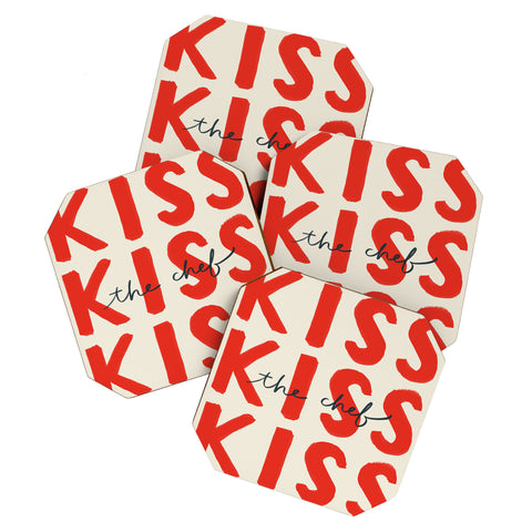 DENY Designs Kiss The Chef Coaster Set