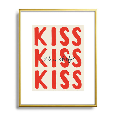 DENY Designs Kiss The Chef Metal Framed Art Print