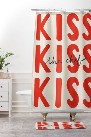 DENY Designs Kiss The Chef Shower Curtain And Mat