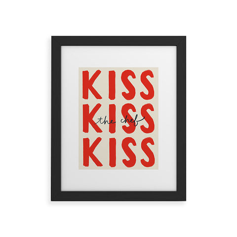 DENY Designs Kiss The Chef Framed Art Print