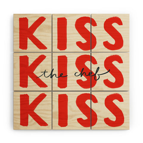 DENY Designs Kiss The Chef Wood Wall Mural
