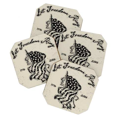 DENY Designs Let Freedom Ring Block Coaster Set