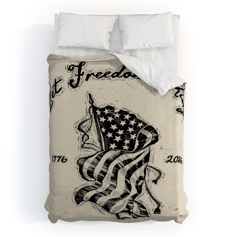 DENY Designs Let Freedom Ring Block Duvet Cover