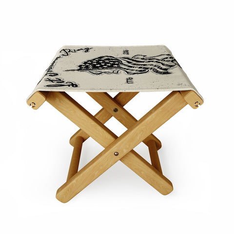 DENY Designs Let Freedom Ring Block Folding Stool