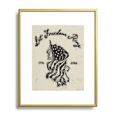 DENY Designs Let Freedom Ring Block Metal Framed Art Print
