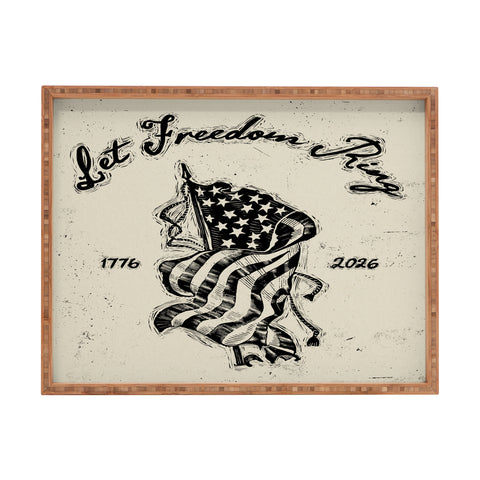 DENY Designs Let Freedom Ring Block Rectangular Tray