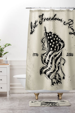 DENY Designs Let Freedom Ring Block Shower Curtain And Mat