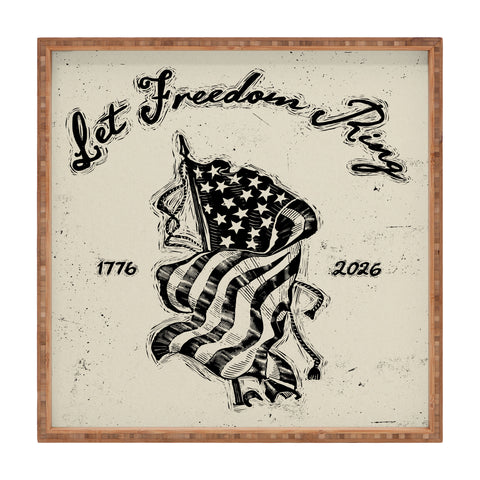DENY Designs Let Freedom Ring Block Square Tray