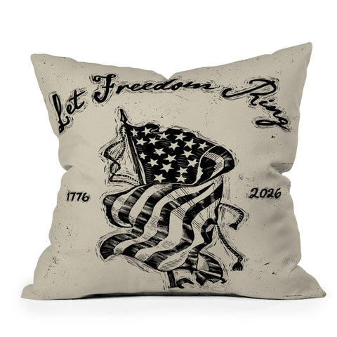 DENY Designs Let Freedom Ring Block Throw Pillow