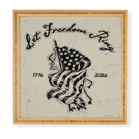 DENY Designs Let Freedom Ring Block Framed Wall Art
