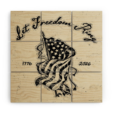 DENY Designs Let Freedom Ring Block Wood Wall Mural