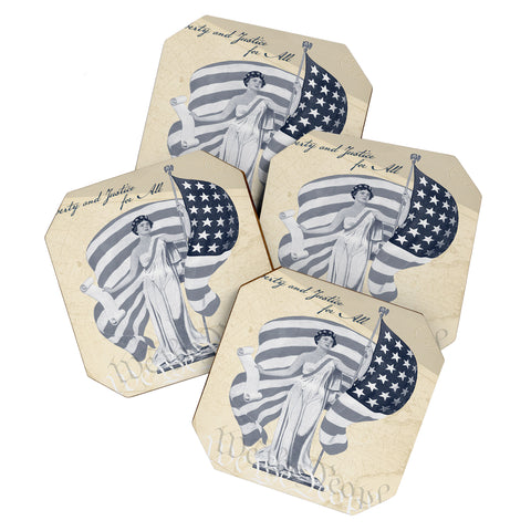 DENY Designs Liberty and Justice Woman Coaster Set