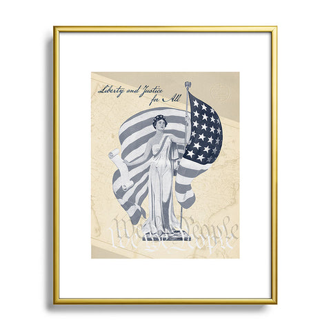 DENY Designs Liberty and Justice Woman Metal Framed Art Print