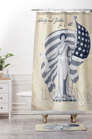 DENY Designs Liberty and Justice Woman Shower Curtain And Mat
