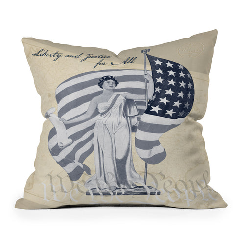 DENY Designs Liberty and Justice Woman Outdoor Throw Pillow