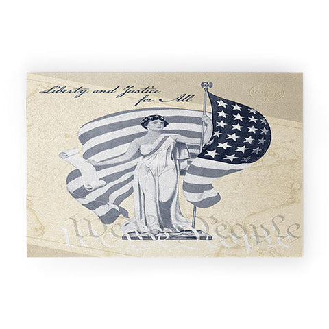 DENY Designs Liberty and Justice Woman Welcome Mat