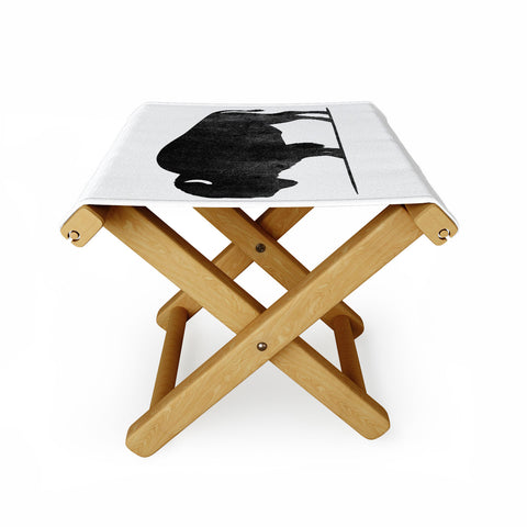DENY Designs Midnight Bison Folding Stool
