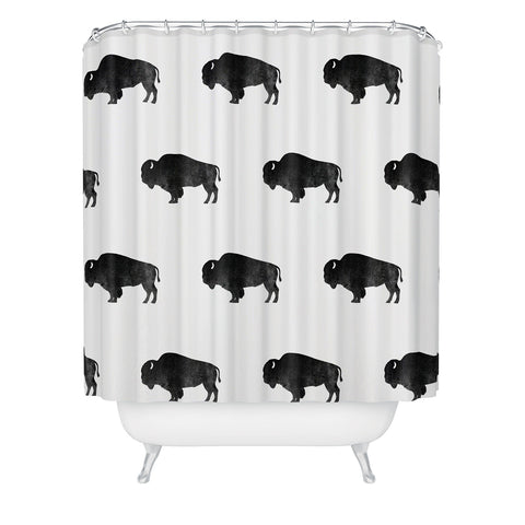 DENY Designs Midnight Bison Shower Curtain