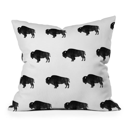 DENY Designs Midnight Bison Throw Pillow