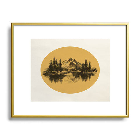 DENY Designs mountain vignette Metal Framed Art Print