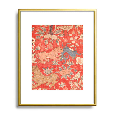 DENY Designs Mughal Period Carpet Metal Framed Art Print