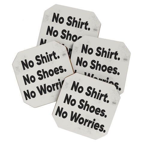 DENY Designs no shirt no shoes no worries Coaster Set