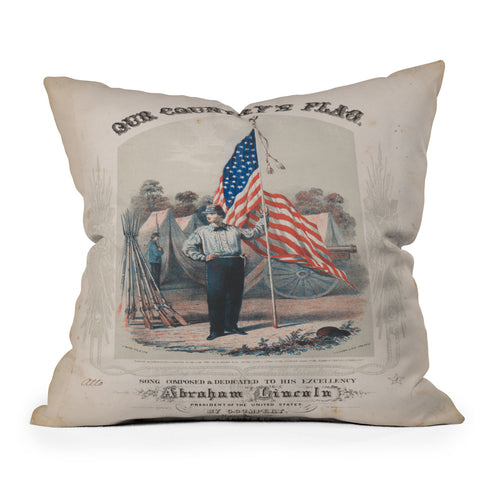 DENY Designs Our Country s Flag Outdoor Throw Pillow