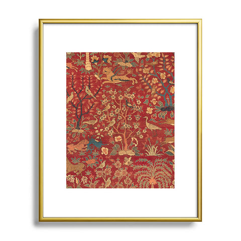 DENY Designs Palm Trees Ibexes and Birds Metal Framed Art Print