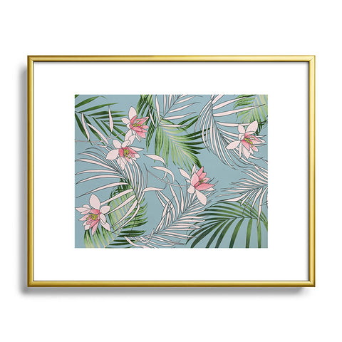 DENY Designs pb palm beach floral Metal Framed Art Print