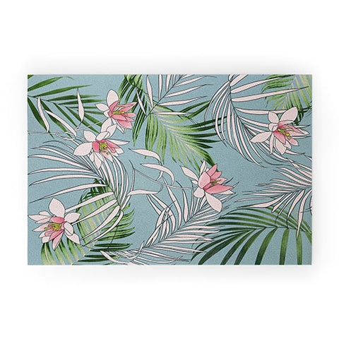 DENY Designs pb palm beach floral Welcome Mat