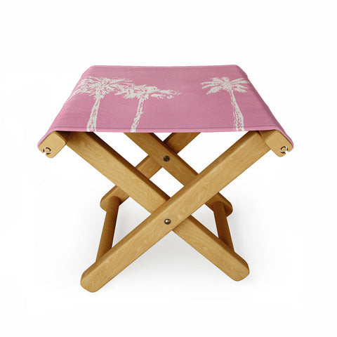 DENY Designs pb pink palm trees Folding Stool