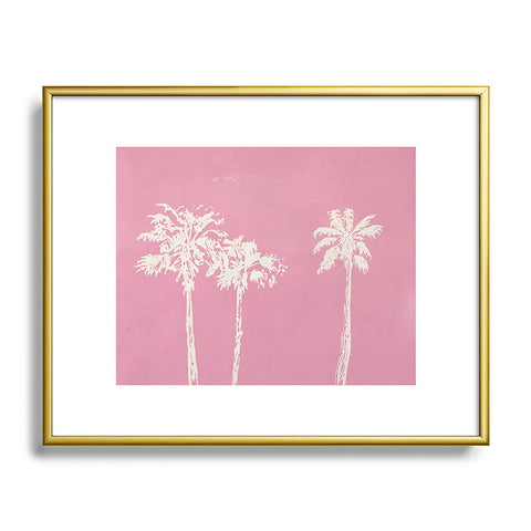 DENY Designs pb pink palm trees Metal Framed Art Print
