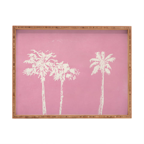 DENY Designs pb pink palm trees Rectangular Tray