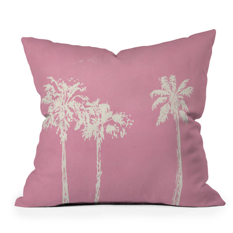 DENY Designs pb pink palm trees Outdoor Throw Pillow