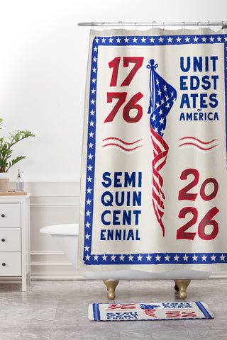 DENY Designs Retro 76 26 Shower Curtain And Mat