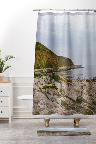 DENY Designs rocky beachside Shower Curtain And Mat