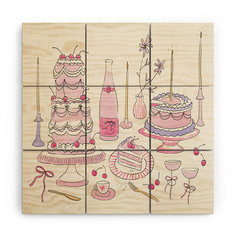 DENY Designs southeast preppy afternoon tea Wood Wall Mural