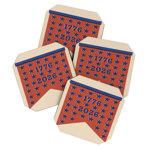 DENY Designs Star Banner Coaster Set