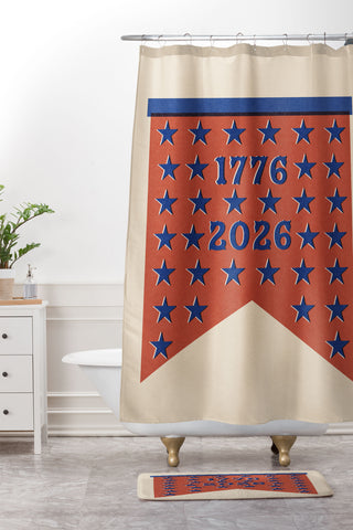 DENY Designs Star Banner Shower Curtain And Mat