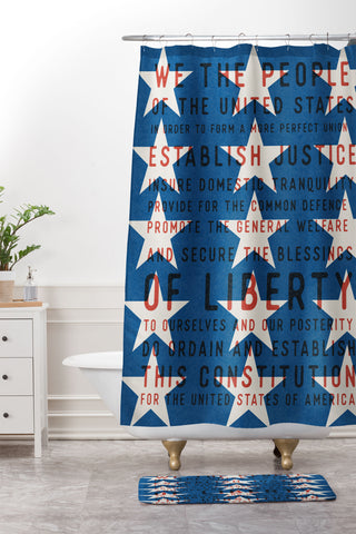 DENY Designs Starred Preamble Shower Curtain And Mat