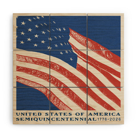 DENY Designs Stars n Stripes Semiquincentennial Wood Wall Mural