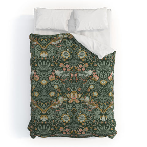 DENY Designs Strawberry Thief Green Duvet Cover