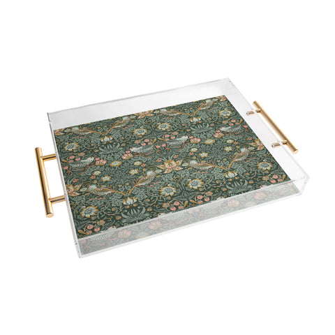 DENY Designs Strawberry Thief Green Acrylic Tray