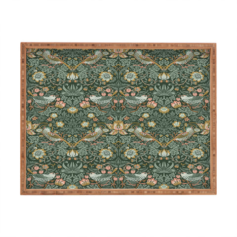DENY Designs Strawberry Thief Green Rectangular Tray