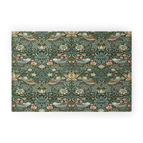 DENY Designs Strawberry Thief Green Welcome Mat
