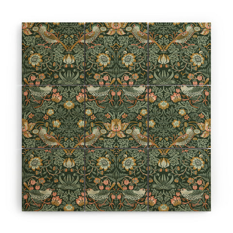 DENY Designs Strawberry Thief Green Wood Wall Mural