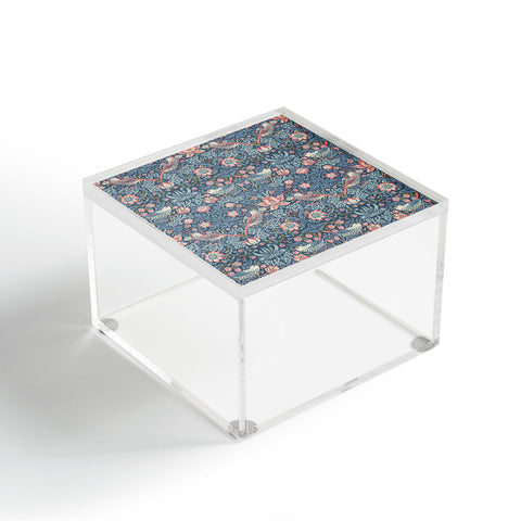 DENY Designs Strawberry Thief Navy Pink Acrylic Box