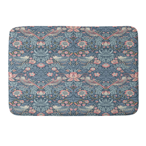 DENY Designs Strawberry Thief Navy Pink Memory Foam Bath Mat