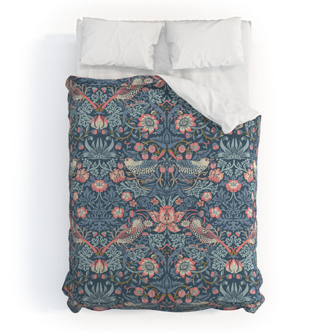 DENY Designs Strawberry Thief Navy Pink Duvet Cover